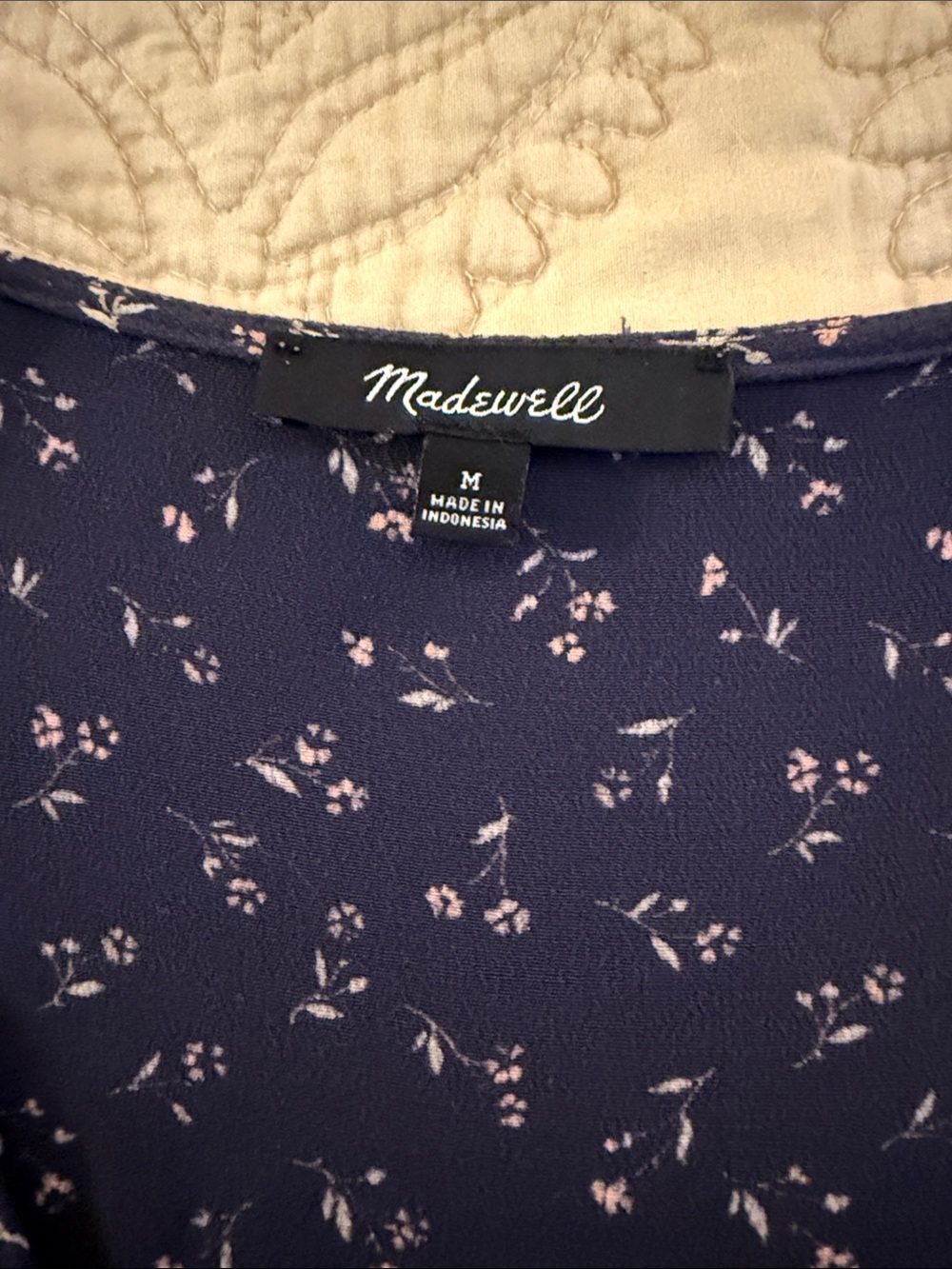 Madewell Navy Blue Floral Button-Front Midi Dress - Picture 5 of 6